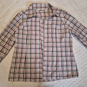 Christopher & Banks Red and Black Plaid Shirt